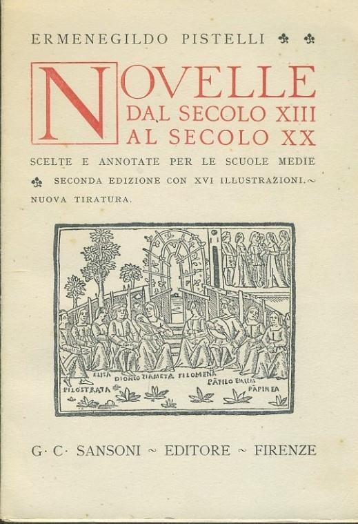 Novelle dal secolo XIII al secolo XX - Ermenegildo Pistelli - copertina