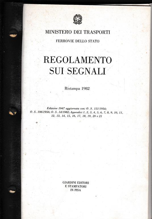 Regolamento sui segnali - copertina