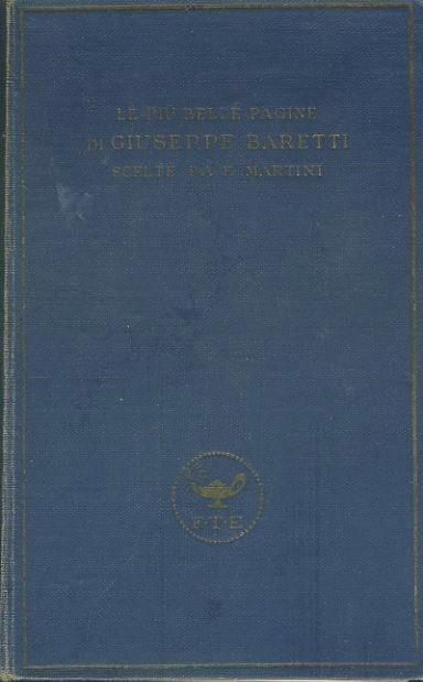 La più belle pagine di Giuseppe Baretti - Fausto M. Martini - copertina