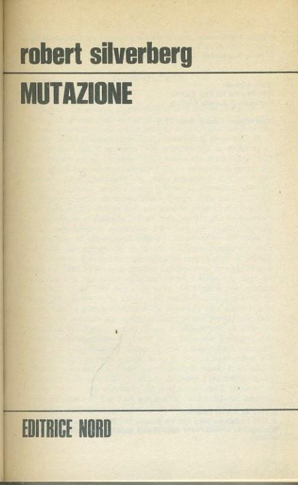 Mutazione - Robert Silverberg - copertina