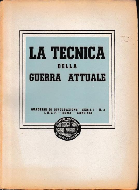 La tecnica della guerra attuale - copertina