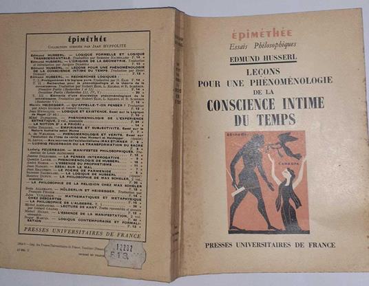 Lecons pour une phenomenologie de la conscience intime du temps - Edmund Husserl - copertina