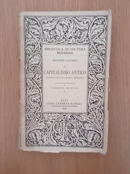 Il capitalismo antico (storia dell'economia romana) - Giuseppe Salvioli - copertina