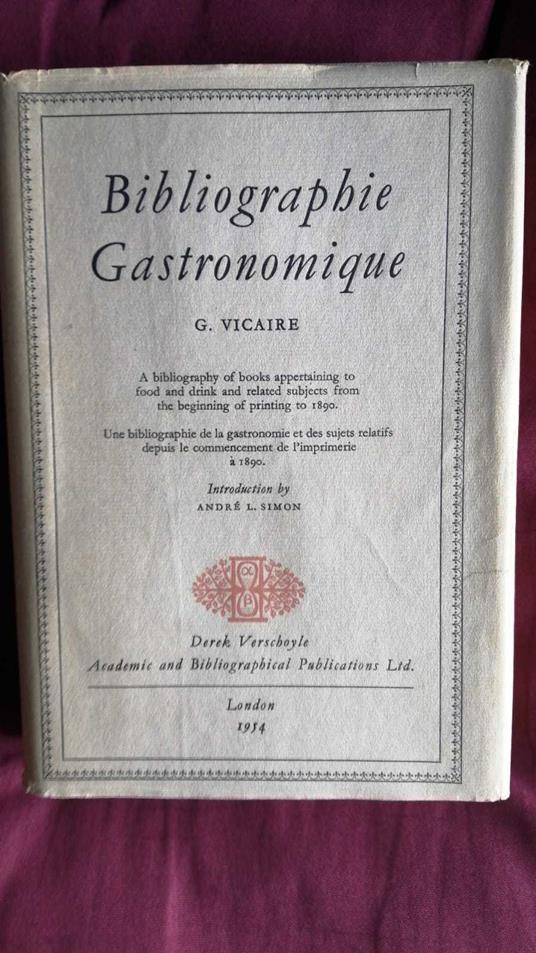 Bibliographie gastronomique - copertina