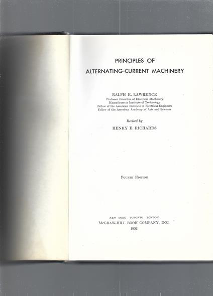PRINCIPLES OF ALTERNATING- CURRENT MACHINERY - copertina