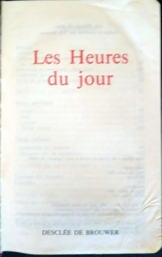 Les Heures du jour - copertina