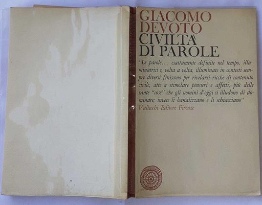 Civiltà di parole - Giacomo Devoto - copertina