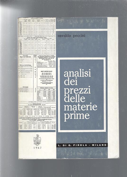 ANALISI DEI PREZZI DELLE MATERIE PRIME - Osvaldo Piccinni - copertina