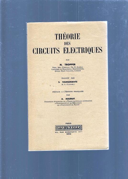 Théorie des circuits électriques - copertina