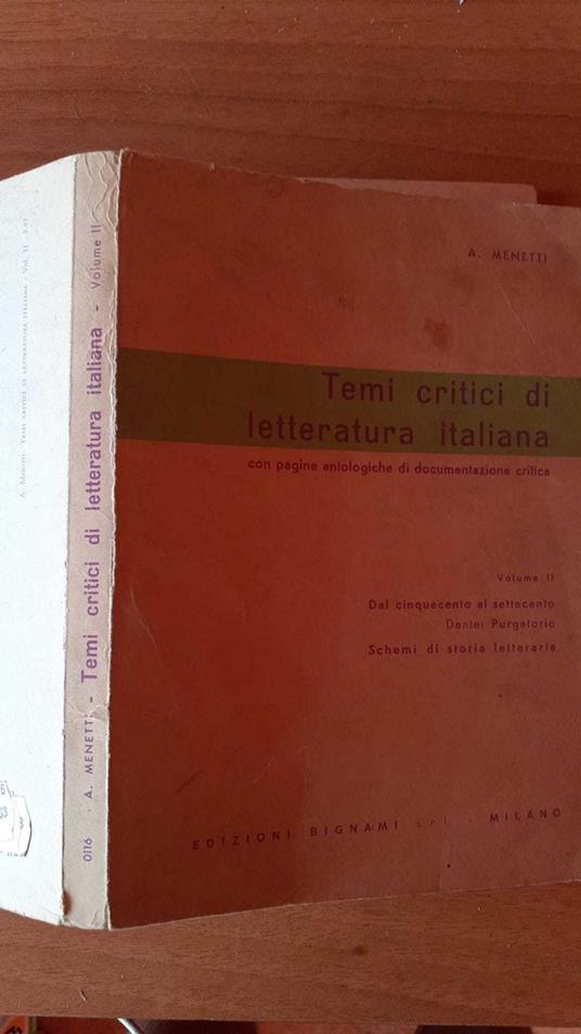 Temi critici di letteratura italiana - copertina