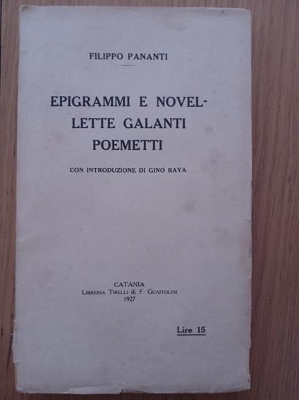 Epigrammi e novellette galanti poemetti - Filippo Pananti - copertina
