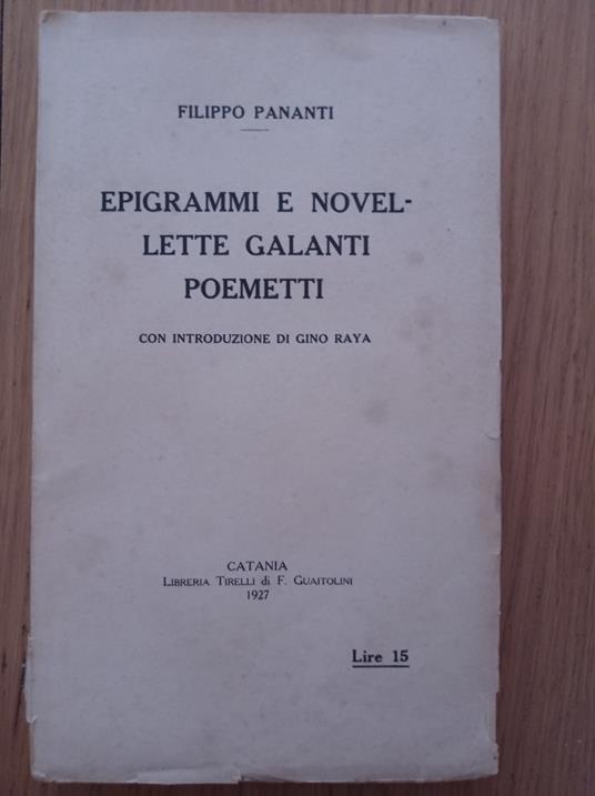Epigrammi e novellette galanti poemetti - Filippo Pananti - copertina