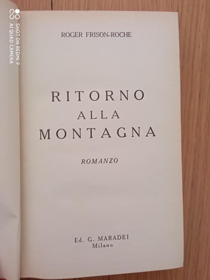 Ritorno alla montagna - Roger Frison Roche - copertina