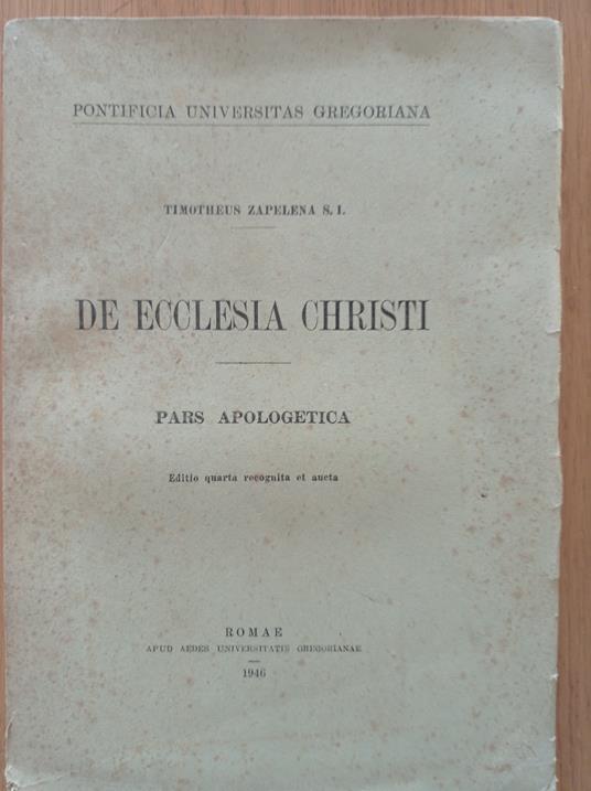 De Ecclesia Christi Pars Apologetica - copertina