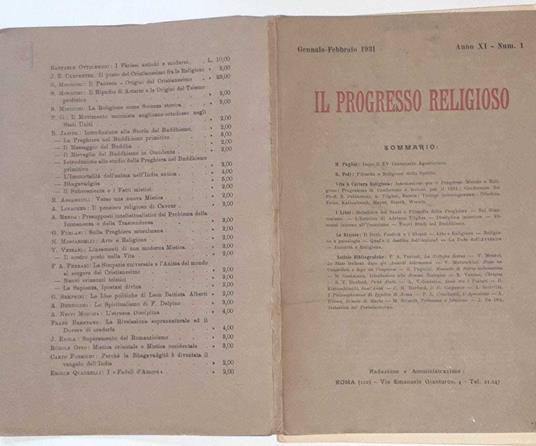 Il progresso religioso N.1 - Mariano Puglisi - copertina