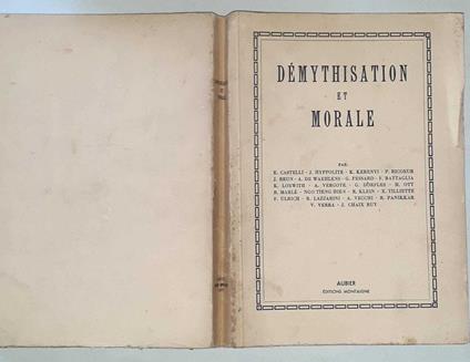 Demythisation et morale - copertina
