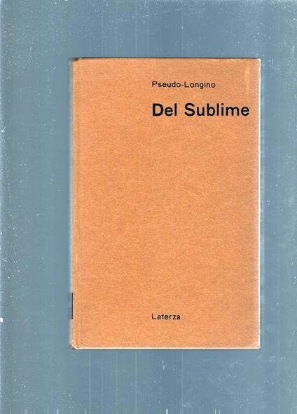 Del Sublime - Pseudo Longino - copertina