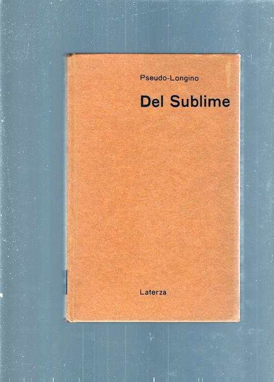 Del Sublime - Pseudo Longino - copertina