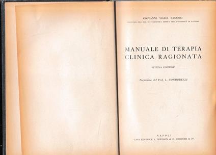 Manuale di terapia clinica ragionata - copertina