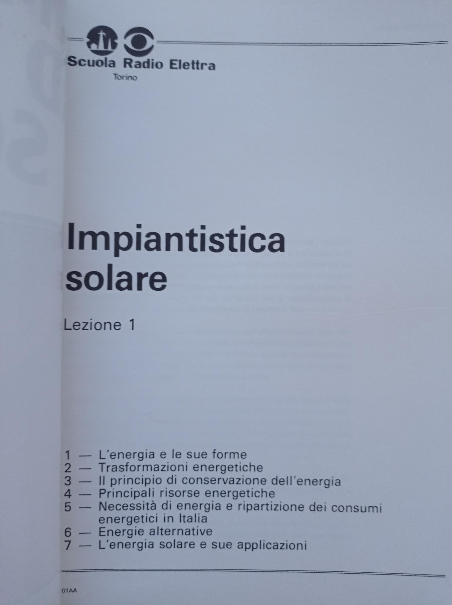 Impianti ad energia solare: LEZIONE 1