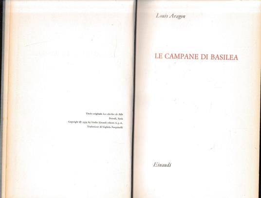 Le campane di Basilea - Louis Aragon - copertina