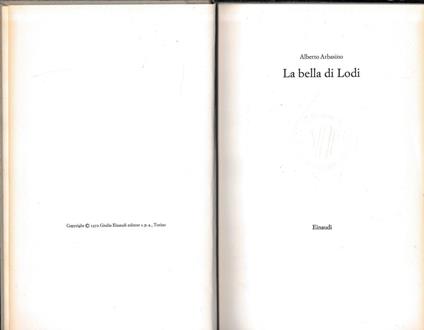 La bella di Lodi - Alberto Arbasino - copertina