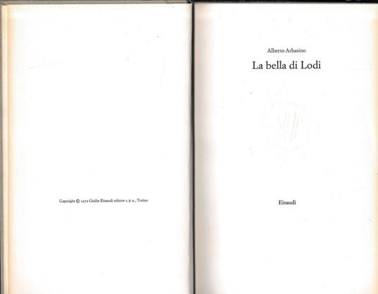 La bella di Lodi - Alberto Arbasino - copertina