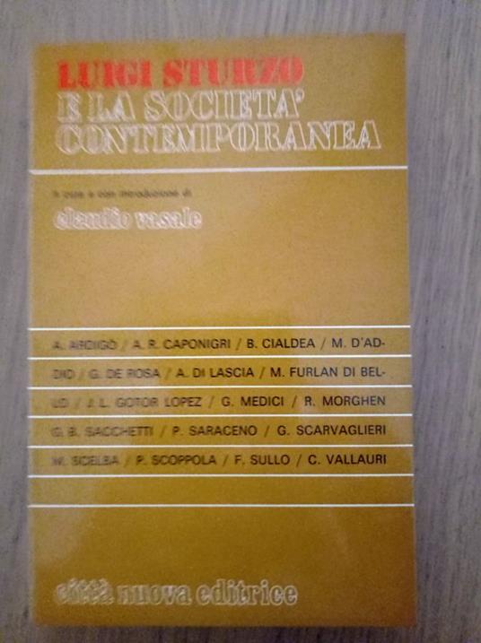 Luigi Sturzo e la società contemporanea - Claudio Vasale - copertina