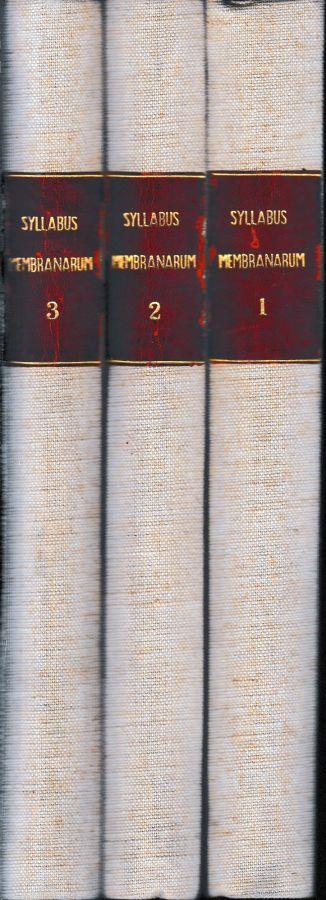Syllabus Membranarum, tre volumi. Opera completa. Testo in Latino - copertina