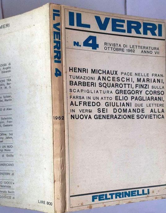 Il verri 4 - Luciano Anceschi - copertina