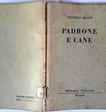 Padrone e cane - Thomas Mann - copertina