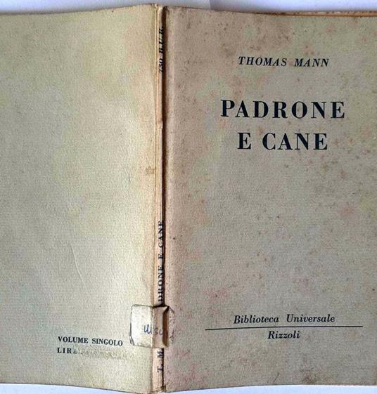 Padrone e cane - Thomas Mann - copertina