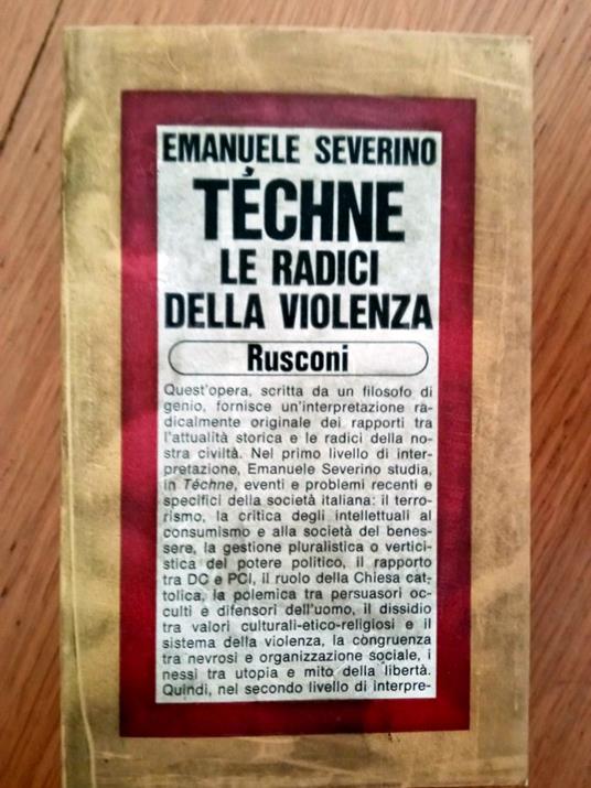 Techne le radici della violenza - Emanuele Severino - copertina