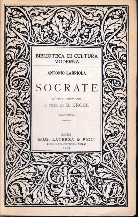 Socrate - Antonio Labriola - copertina