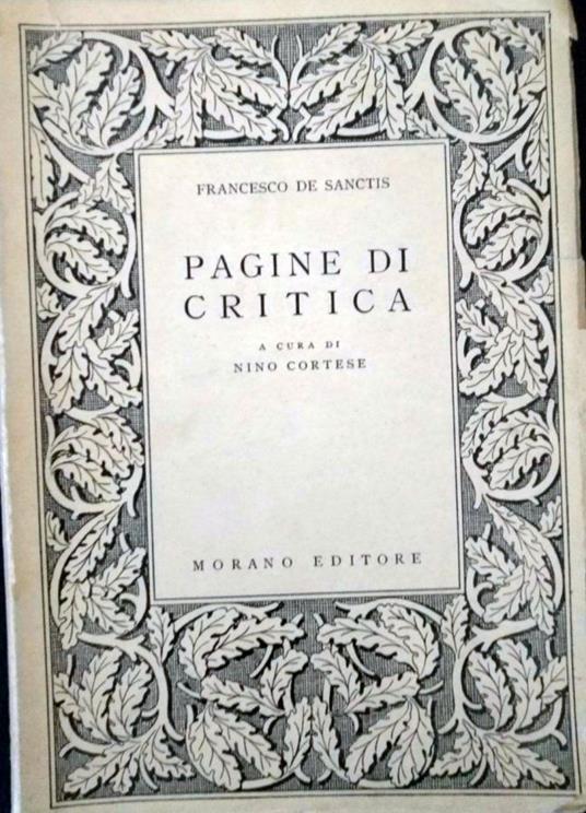 Pagine di critica - Francesco De Sanctis - copertina