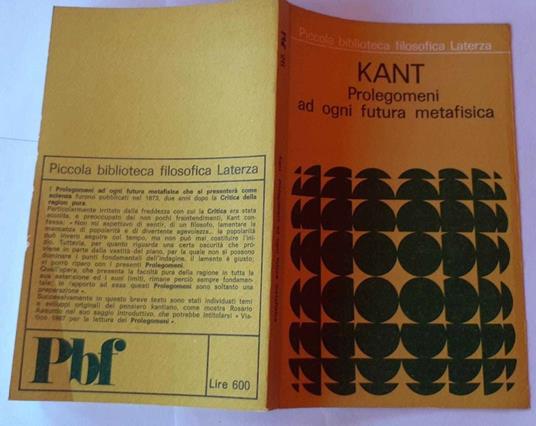 Prolegomeni - Immanuel Kant - copertina