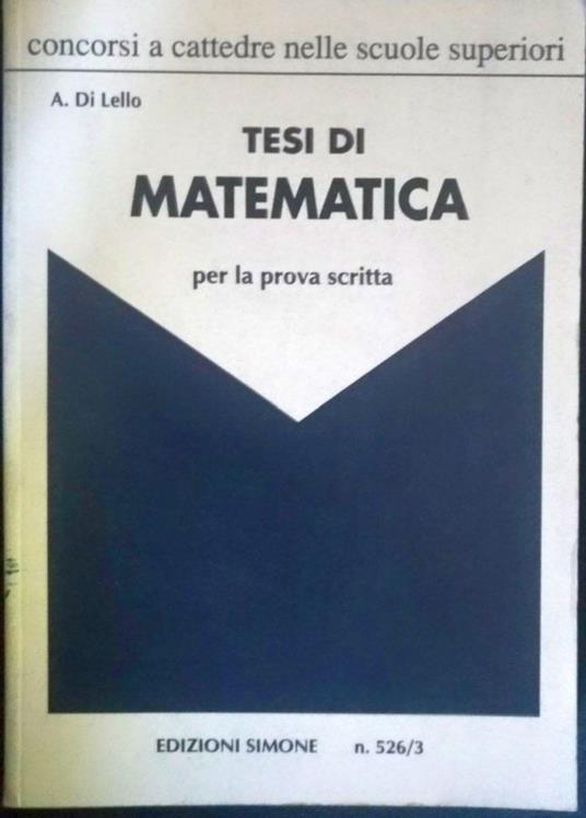 Tesi di matematica - copertina
