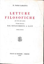 Letture filosofiche, vol. 2°: Dal Rinascimento a Kant