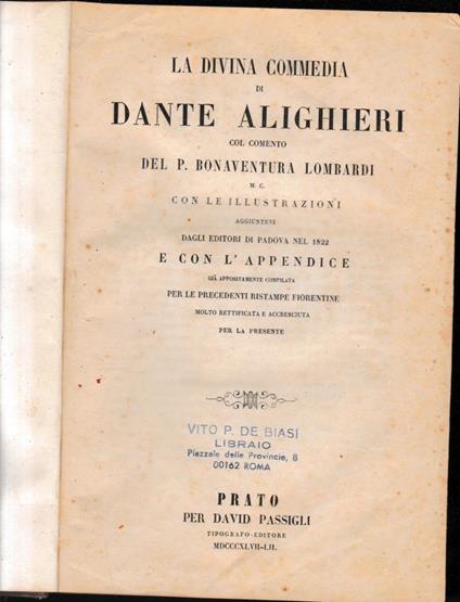 La Divina Commedia - Dante Alighieri - copertina