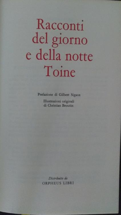 Racconti del giorno e della notte Toine - Guy de Maupassant - copertina