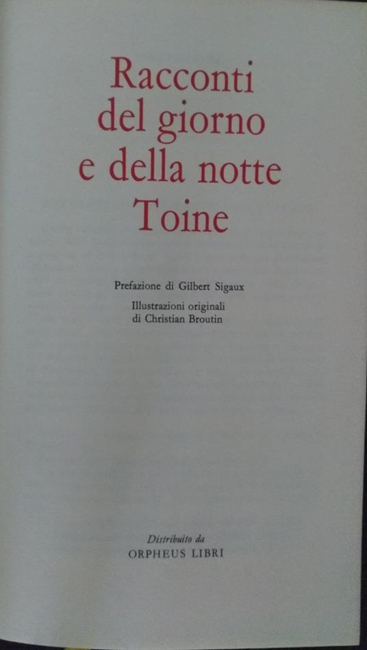Racconti del giorno e della notte Toine - Guy de Maupassant - copertina