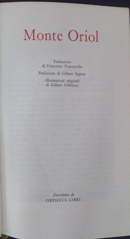 Monte Oriol - Guy de Maupassant - copertina