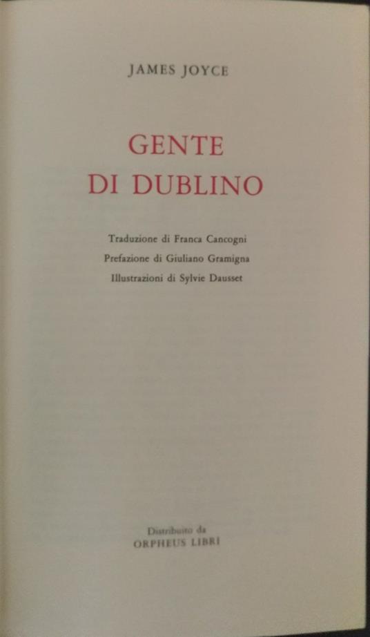 Gente di Dublino - James Joyce - copertina