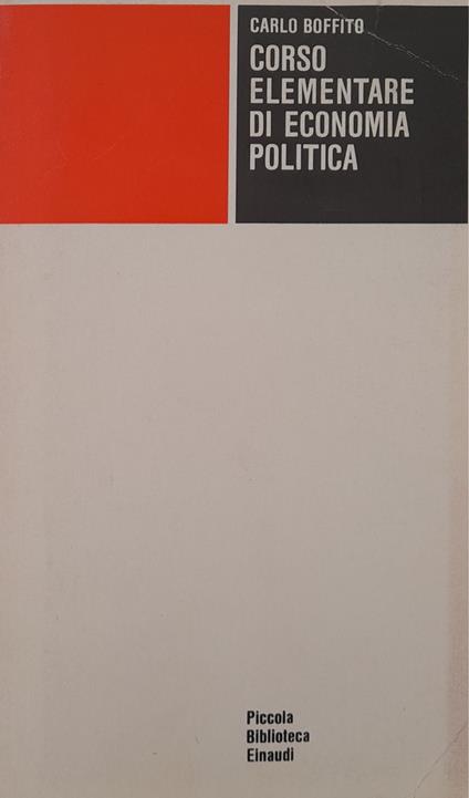 Corso elementare di economia politica - Carlo Boffito - copertina