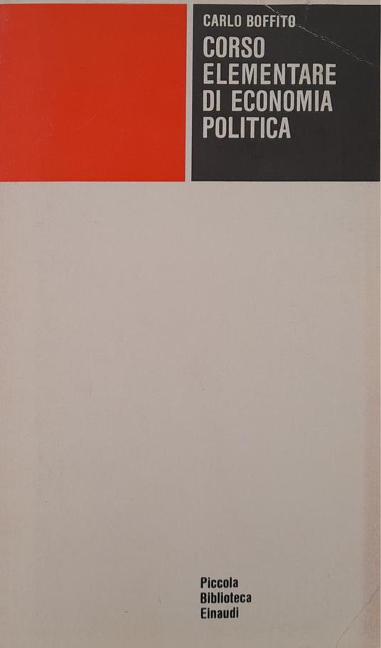 Corso elementare di economia politica - Carlo Boffito - copertina
