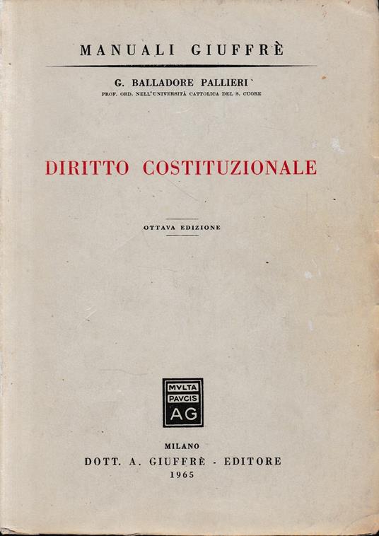 Diritto Costituzionale - copertina