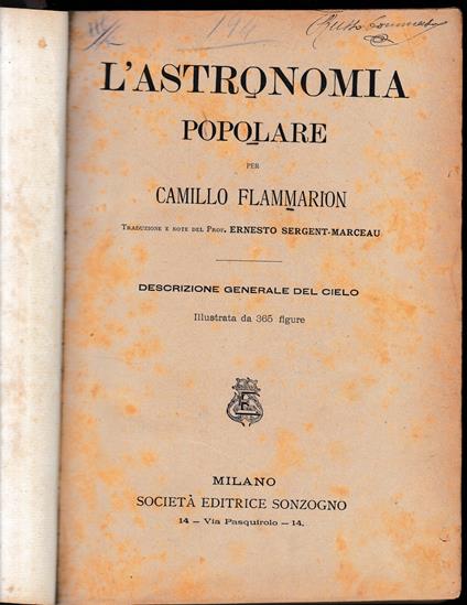 L' astronomia popolare - Camillo Flammarion - copertina