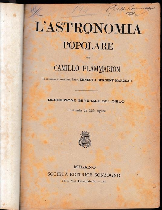 L' astronomia popolare - Camillo Flammarion - copertina