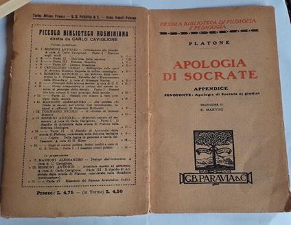 Apologia di Socrate - Platone - copertina