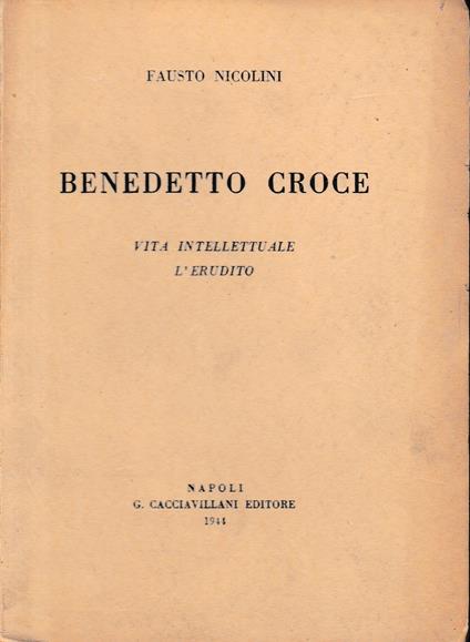 Benedetto Croce - Fausto Nicolini - copertina